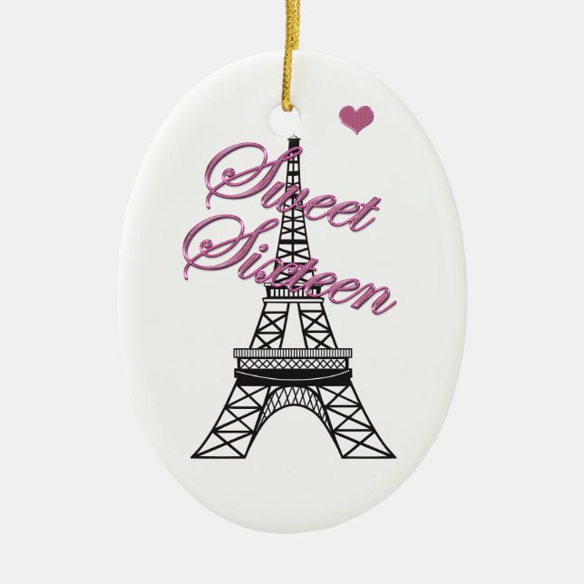 Personalisiert Sweet 16 Paris Eiffelturm Keramik Ornament (Vorne)
