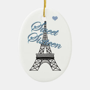 Personalisiert Sweet 16 Paris Eiffelturm Keramikornament