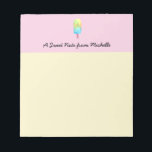Personalisiert Sweet life pink yellow popsicle Notizblock<br><div class="desc">Personalisierte bunte und lustige popsicle Aquarelltasche. Ich malte Popsikel im Sommer beschlossen,  ein "Sweet Note" Notizblock kann dieses Kunstwerk verwenden. Viel Spaß!</div>