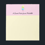 Personalisiert Sweet life pink yellow popsicle Notizblock<br><div class="desc">Personalisierte bunte und lustige popsicle Aquarelltasche. Ich malte Popsikel im Sommer beschlossen,  ein "Sweet Note" Notizblock kann dieses Kunstwerk verwenden. Viel Spaß!</div>