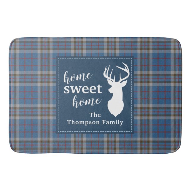 Personalisiert Sweet Zuhause Tartan Clan Thompson  Badematte (Vorderseite)