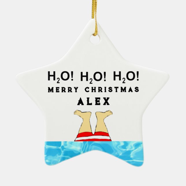 Personalisiert Swimmingpool Keramik Ornament (Hinten)