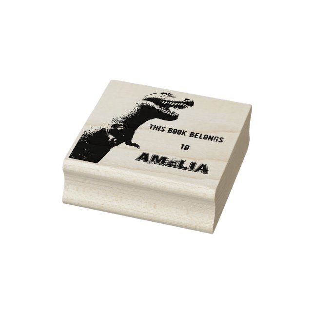 Personalisiert T-Rex - Dieses Buch gehört Gummistempel (Stempel)