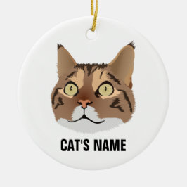 Personalisiert Tabby Cat Keramik Ornament