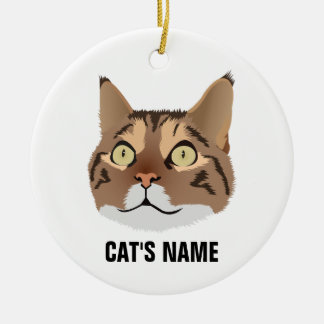 Personalisiert Tabby Cat Keramik Ornament