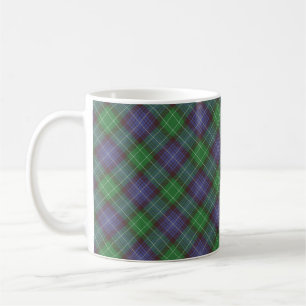 Personalisiert Tan Doodle Dog Blue Green Kariert Kaffeetasse