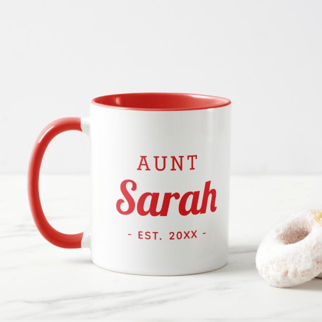 Personalisiert Tante Monogram-Tasse Tasse (Mit Donut)
