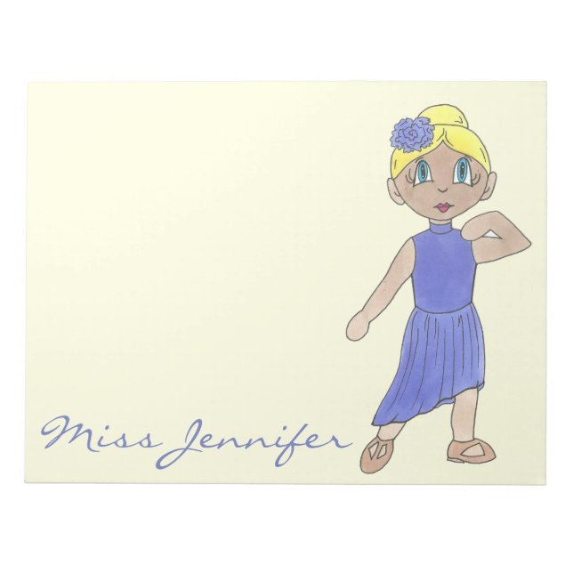 Personalisiert Tanzlehrer Geschenk Lyrical Modern Notizblock (Vorderseite)