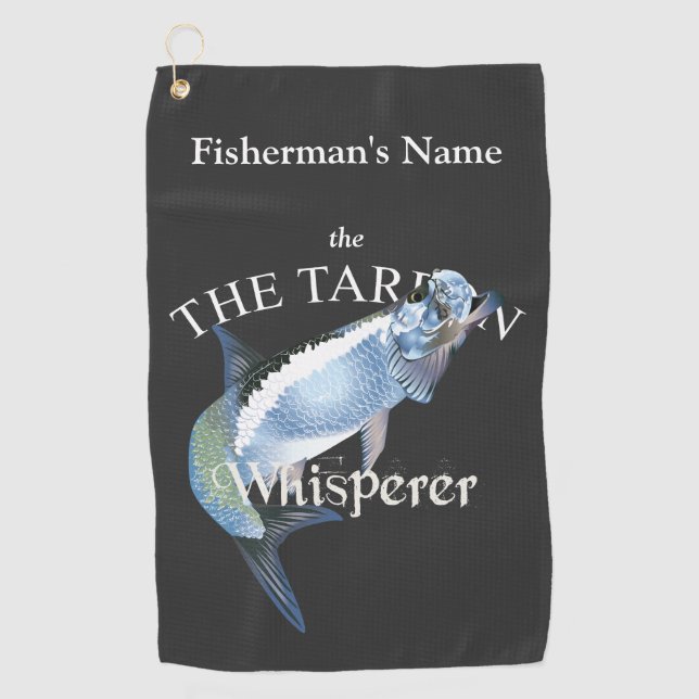 Personalisiert Tarpon Whisperer Dark Fishing Handt Golfhandtuch (Vorderseite)