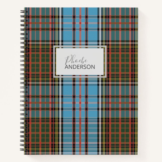 Personalisiert Tartan Clan Anderson Kariertes Must Notizbuch (Vorderseite)