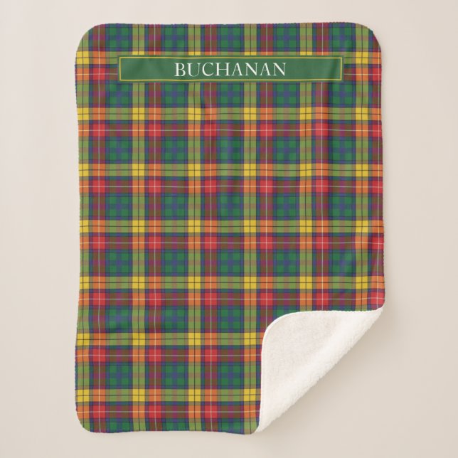 Personalisiert Tartan Clan Buchanan Karierter Urla Sherpadecke (Vorderseite)