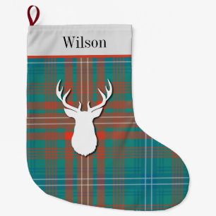 Personalisiert Tartan Clan Wilson Kariert Großer Weihnachtsstrumpf