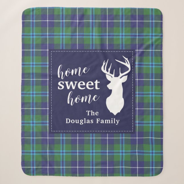 Personalisiert Tartan Holiday Clan Douglas Kariert Sherpadecke (Vorderseite)