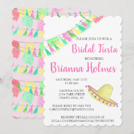 Personalisiert Tassel Papel Picado Pink Grüne Fies Einladung