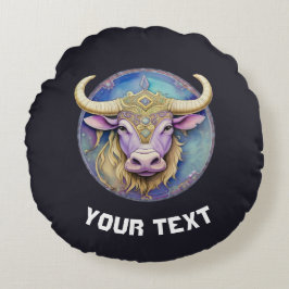Personalisiert Taurus Zodiac Rundes Kissen