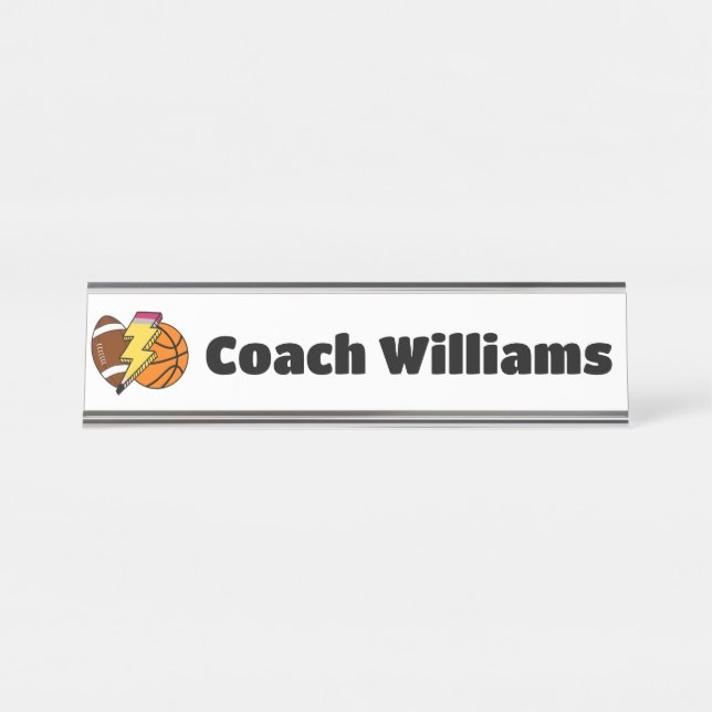 Personalisiert Teacher Abschluss Geschenk Neuer PE Schreibtischnamensplakette (Vorderseite )