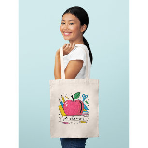 Personalisiert Teacher Colorful School Tragetasche