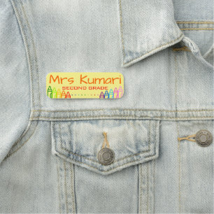 Personalisiert Teacher Crayon Design Namensschild