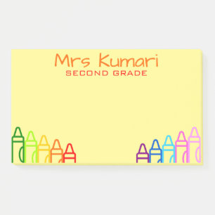 Personalisiert Teacher Crayon entwirft Nachhinweis Post-it Klebezettel