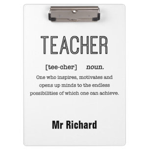 Personalisiert Teacher Definition-Zwischenablagen Klemmbrett