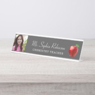 Personalisiert Teacher Foto Modernes Schreibtischnamensplakette