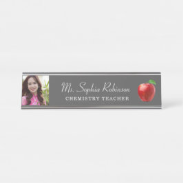 Personalisiert Teacher Foto Modernes Schreibtischnamensplakette