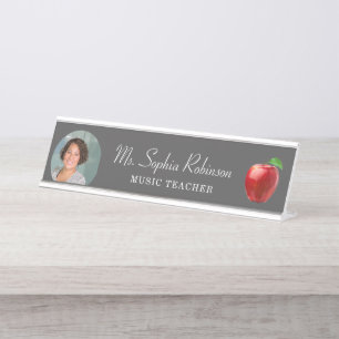 Personalisiert Teacher Foto Modernes Schreibtischnamensplakette