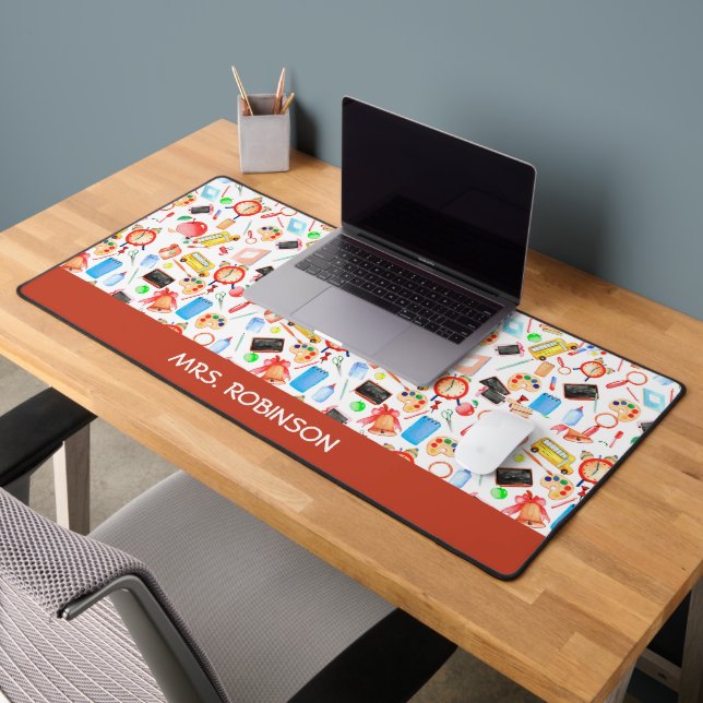Personalisiert Teacher-Geschenk Wasserfarben-Muste Schreibtischunterlage (Büro 2)