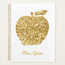 Personalisiert Teacher Gold Imitate Sequin Apple