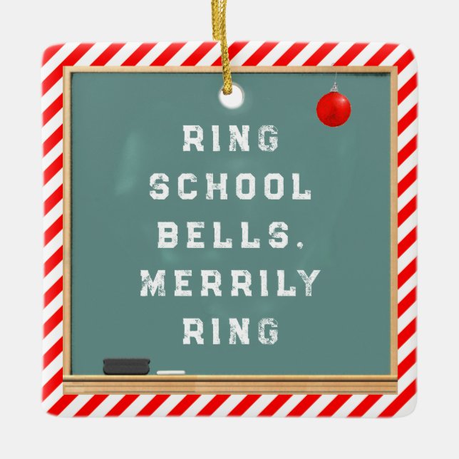 Personalisiert Teacher Holiday Geschenk Keramikornament (Vorderseite)