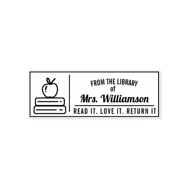 Personalisiert Teacher Library Colour Permastempel (Design)