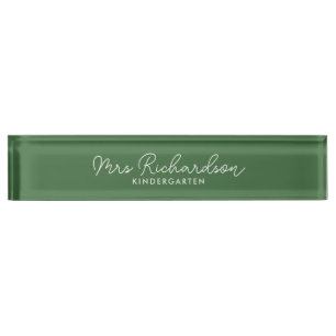 Personalisiert Teacher Name Grade Modern Boho Namensplakette