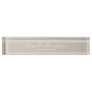 Personalisiert Teacher Name Grade Modern Boho Namensplakette