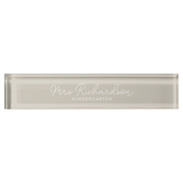 Personalisiert Teacher Name Grade Modern Boho Namensplakette (Vorderseite)