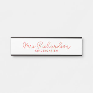 Personalisiert Teacher Name Grade Simple Modern Türschild
