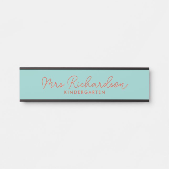 Personalisiert Teacher Name Grade Simple Modern Türschild (Vorderseite )