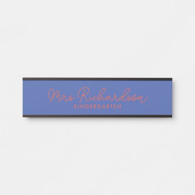 Personalisiert Teacher Name Grade Simple Modern Türschild (Vorderseite )