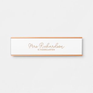 Personalisiert Teacher Name Grade Simple Modern Türschild