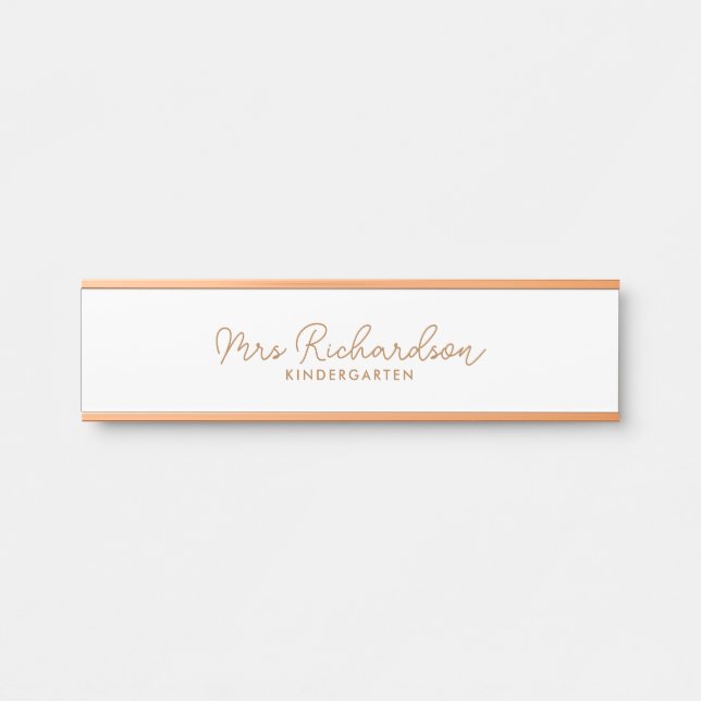 Personalisiert Teacher Name Grade Simple Modern Türschild (Vorderseite )