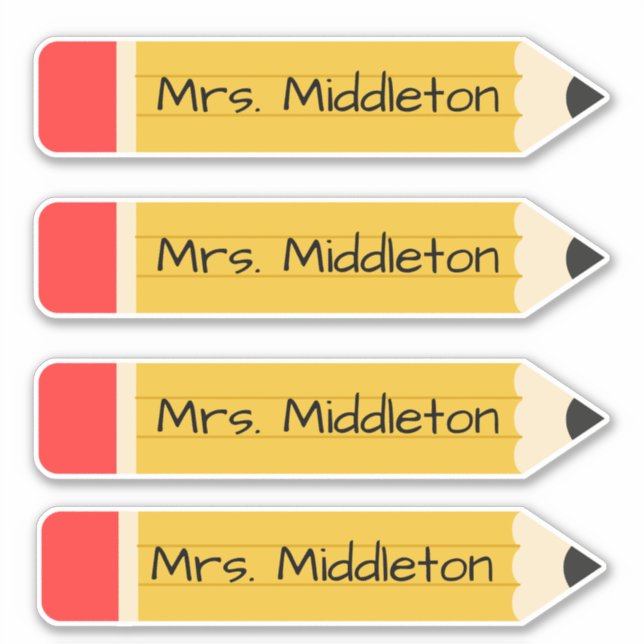 Personalisiert Teacher Pencils Aufkleber (Vorderseite)