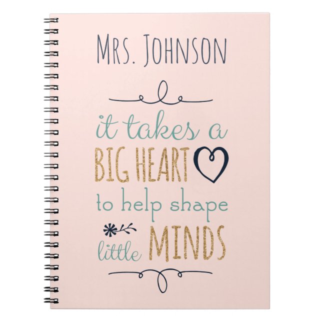 Personalisiert Teacher Quote Notebook Notizblock (Vorderseite)