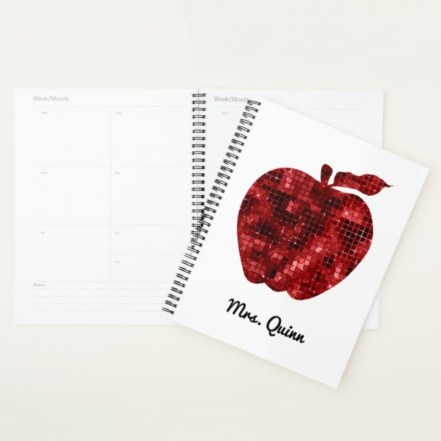 Personalisiert Teacher Red Imitate Sequin Apple Planer (Anzeige)