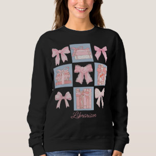 Personalisiert Teacher Rosa Coquette Bow & Book Sweatshirt