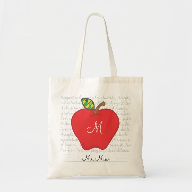 Personalisiert Teacher Tote Bag Tragetasche (Vorne)