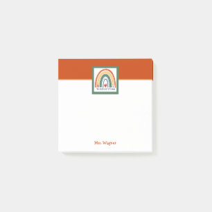 Personalisiert Teacher Vibes Rainbow Pencil Post-it Klebezettel