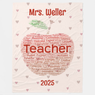 Personalisiert Teacher Word Art Applet Fleecedecke