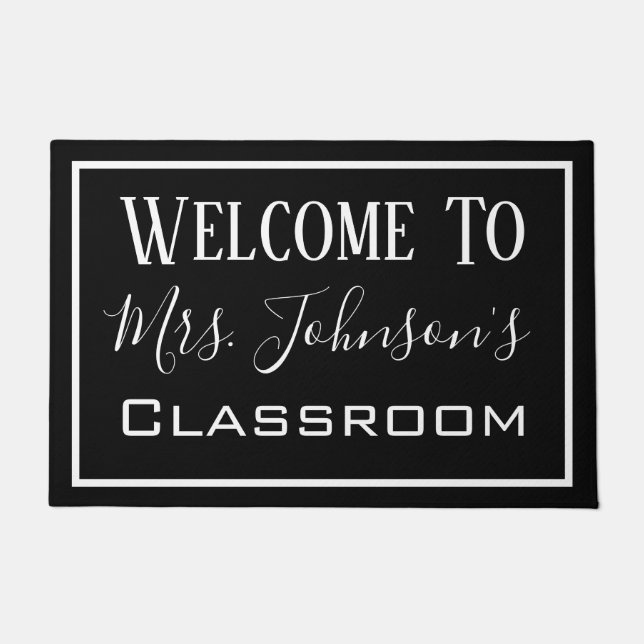 Personalisiert Teacher's Classroom Moderne Door Ma Fußmatte (Vorderseite)