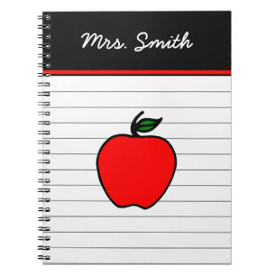 Personalisiert Teacher's Red Apple Notebook Gesche Notizblock