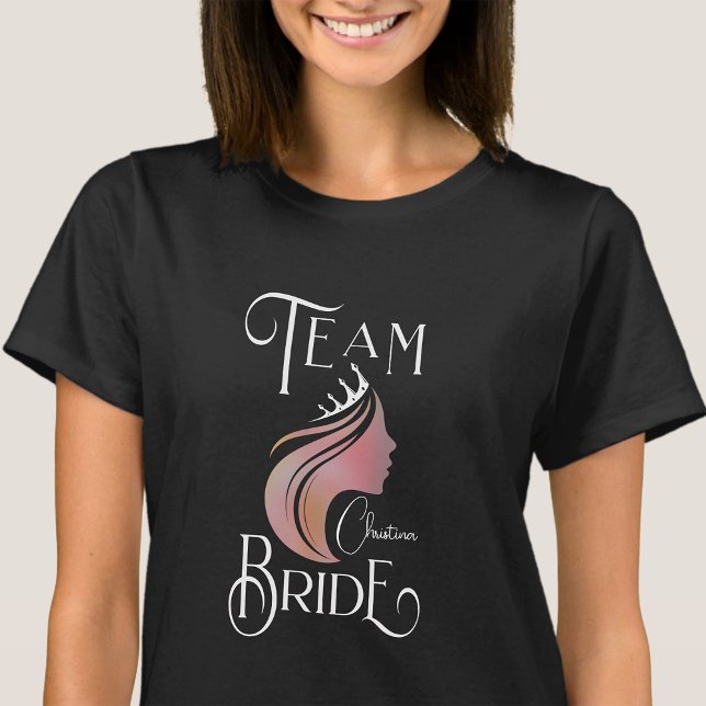 Personalisiert Team Bride Bachelorette Hen Party T-Shirt (Von Creator hochgeladen)