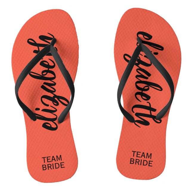 Personalisiert Team Bridge Peach Flip Flops (Fußbett)